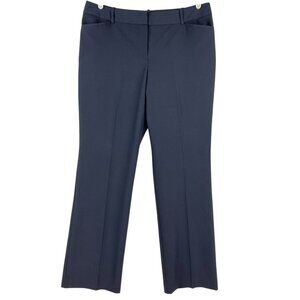Worthington Women Stretch Navy Perfect Trouser Pants Size 12 Straight Mid Rise